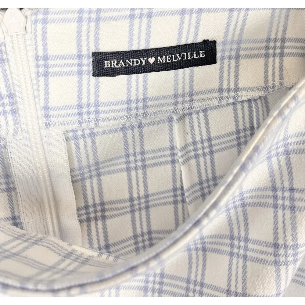 Brandy Melville Blue Plaid Mini Skirt Size Small SEE MEASUREMENTS